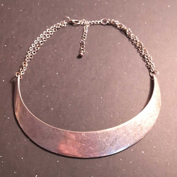 unknown Jewelry - Vintage 1980's silver tone plate choker